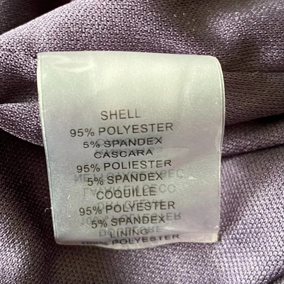 Vince Camuto Navy Blue Floral Fit Flare V Neck Stretch Pockets Size 8 M107 - Picture 5 of 5